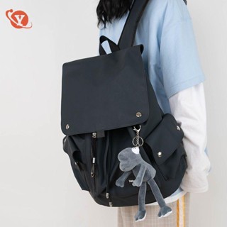 Yp.backpack กระเป๋าเป้สะพายหลัง กระเป๋านักเรียน ความจุขนาดใหญ่ สไตล์ญี่ปุ่นย้อนยุค เรียบง่าย สําหรับนักเรียน