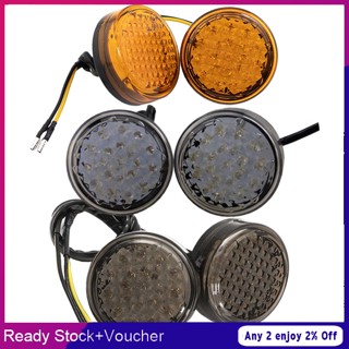 Shine ไฟเลี้ยว Led 12v 3000k ทรงกลม อุปกรณ์เสริม สําหรับรถจักรยานยนต์ 1 คู่