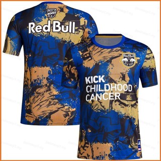 Fb 2023-2024 เสื้อยืดลําลอง แขนสั้น พิมพ์ลาย New York Red Bulls Jersey Royal Football พลัสไซซ์