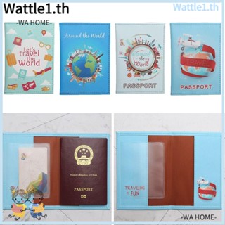 Wttle กระเป๋าใส่หนังสือเดินทาง หนัง PU อเนกประสงค์ รูปแผนที่โลก สําหรับผู้หญิง