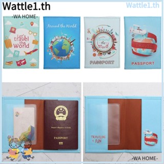 Wttle กระเป๋าใส่หนังสือเดินทาง หนัง PU อเนกประสงค์ รูปแผนที่โลก สําหรับผู้หญิง