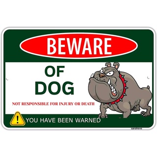 Beware of Dog ป้ายสังกะสี รูปสุนัข วัสดุอลูมิเนียม 8x12 นิ้ว สําหรับตกแต่งผนังห้อง