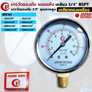 TT  ส่งด่วน  Pressure Gauge เกจวัดแรงดัน หน้าปัด 2.5 นิ้ว เกลียว 1/4 BSPT แบบแห้งSS