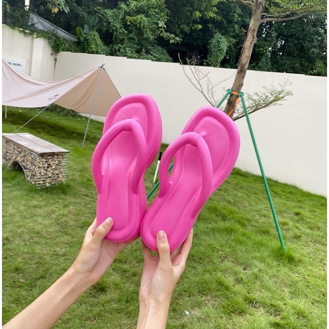 รองเท้าหูคีบส้นตึก พื้นหนารุ่นฮิต สีสันสดใสน่าใส่ เข้ากับทุกลุค สีเรียบๆน่ารักมากๆ #sy99