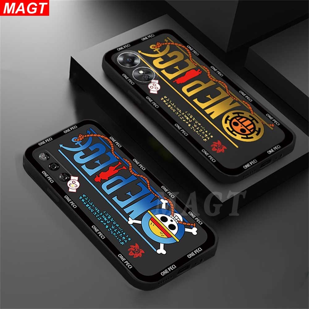 Oppo A60 A38 A18 A78 A58 A17 A57 A77S Reno 8T A16 A54S A15S A5S A7 A12 A53 A16K A31 A9 A5 A3S A92 A55 A74 A95 A94 Reno8T ยี ่ ห ้ อข ้ อความ Graffiti อะนิเมะโจรสลัดป ้ องกันกรณี MAGT