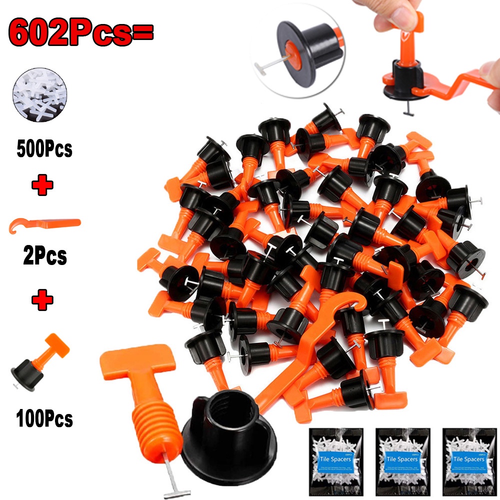 602-326Pcs Reusable Tile Leveling System Level Wedges Construction Tool Flooring Wall Spacer Carrela