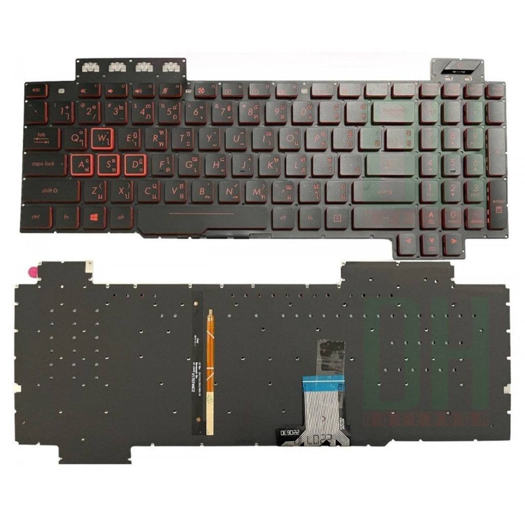 แป้นพิมพ์ คีย์บอร์ดโน๊ตบุ๊ค Asus TUF Gaming FX504 Laptop Keyboard มีไฟ