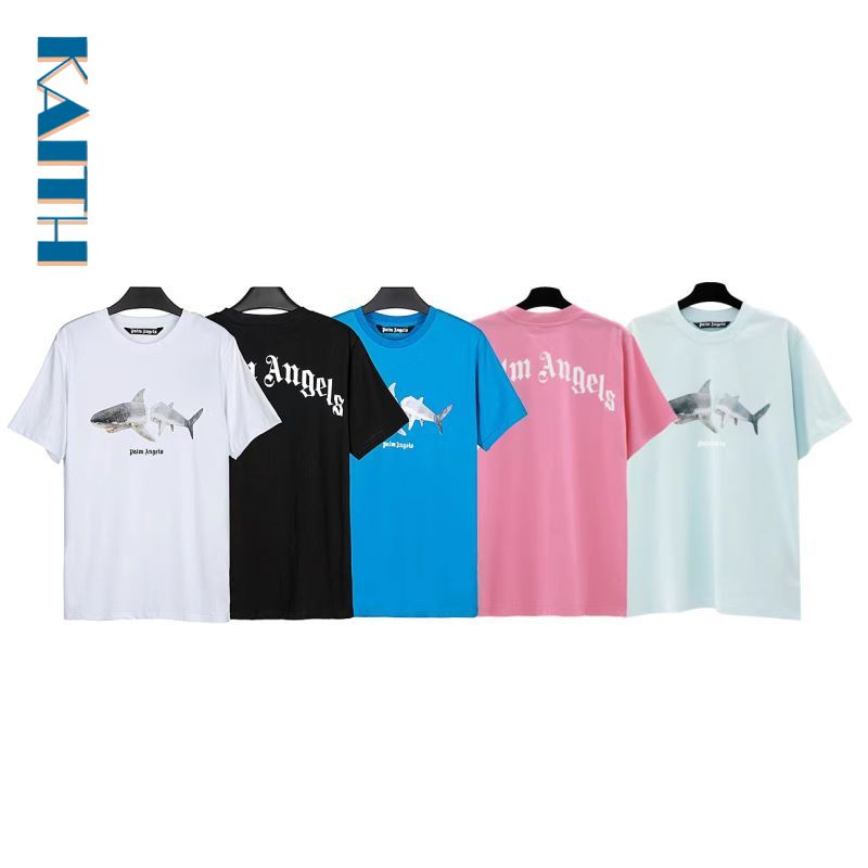 #T12 พร้อมส่ง เสื้อยืดแขนสั้น คอกลม พิมพ์ลายตัวอักษรฉลาม ขนาดใหญ่ สไตล์เกาหลี วินเทจ สําหรับผู้ชาย และผู้หญิง