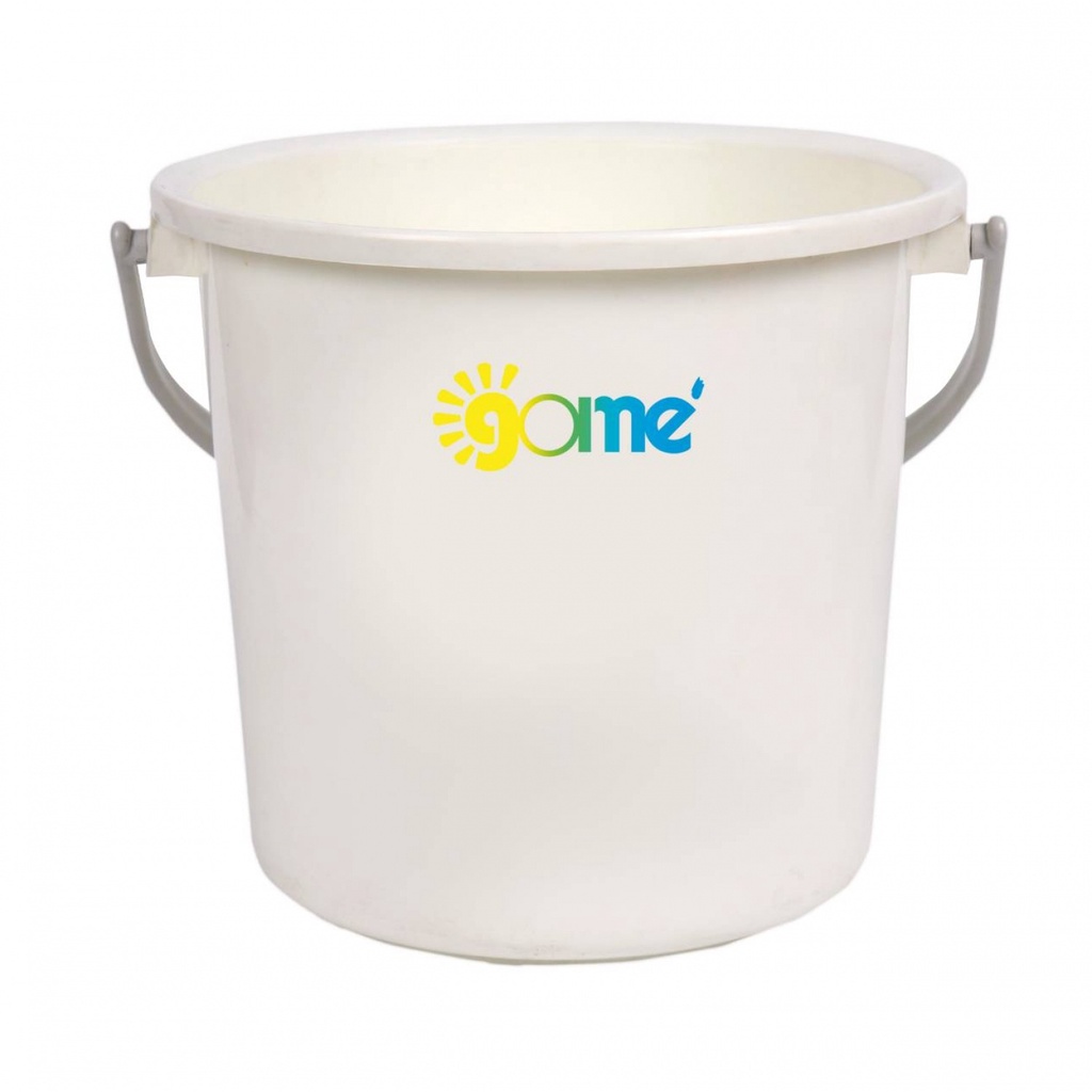 GlobalHouse GOME ถังน้ำหูหิ้วกลม 4.5 กล. ขนาด 30x30x29.5 ซม. รุ่น J0521-4 สีขาว สินค้าของแท้คุณภาพดี