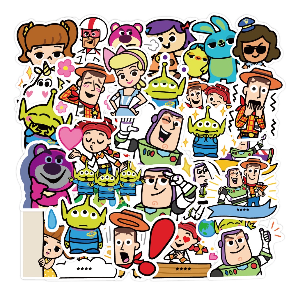 สติกเกอร์ ลายการ์ตูน Toy Story น่ารัก กันน้ํา สําหรับติดตกแต่งหมวกกันน็อค หมวกกันน็อค จักรยาน 50 ชิ้น