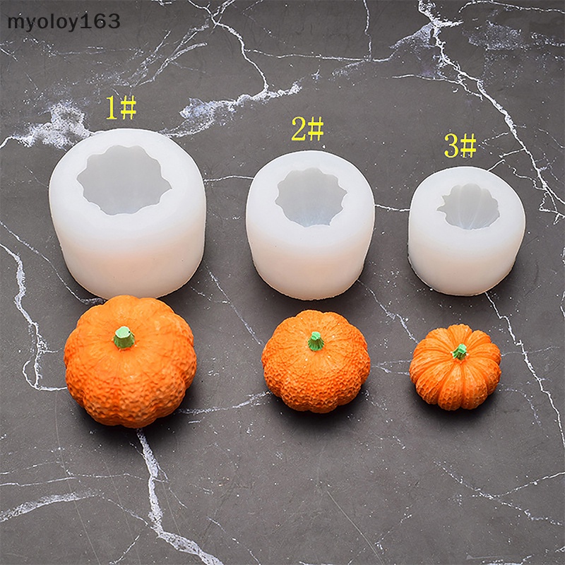 Myoloy แม่พิมพ์ซิลิโคน รูปฟักทอง 3D 3 ขนาด สําหรับตกแต่งเค้กฮาโลวีน 1 ชิ้น