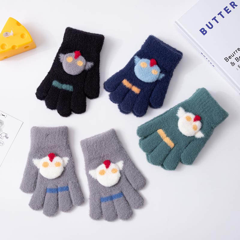 ถุงมือ ผ้าถัก แบบหนา ลายการ์ตูน ให้ความอบอุ่น เหมาะกับฤดูหนาว สําหรับเด็กผู้ชาย อายุ 3-8 ปี