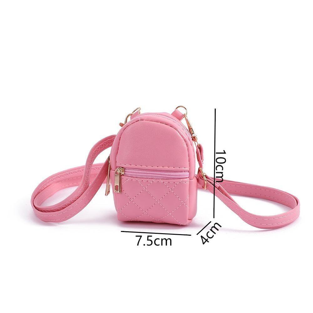 DSLONG กระเป๋าสะพายข้าง,กระเป๋าใส่เหรียญหนัง PU แบบพกพา,กระเป๋าแต่งหน้าสีทึบขนาดเล็กน้ําหนักเบาลิปสติก