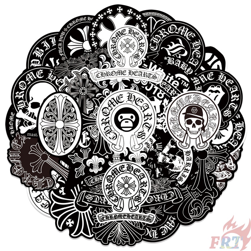 50Pcs/Set Fashion Brand . CH Series 01 Stickers DIY Fashion Waterproof Doodle Decals Stickers