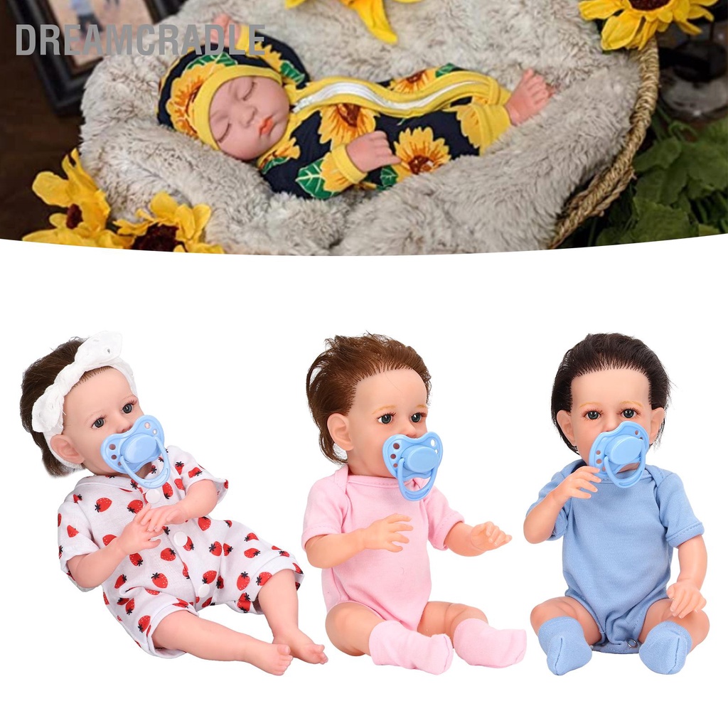 DreamCradle ตุ๊กตาเด็กทารกเกิดใหม่ ตุ๊กตา 12 นิ้วซิลิโคนอ่อนนุ่มทารกแรกเกิดเหมือนจริง ของขวัญเด็กสำหรับอายุ