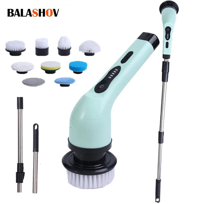 9-in-1 Electric Cleaning Brush Electric Spin Cleaning Scrubber Electric Cleaning Tools Parlour Kitch