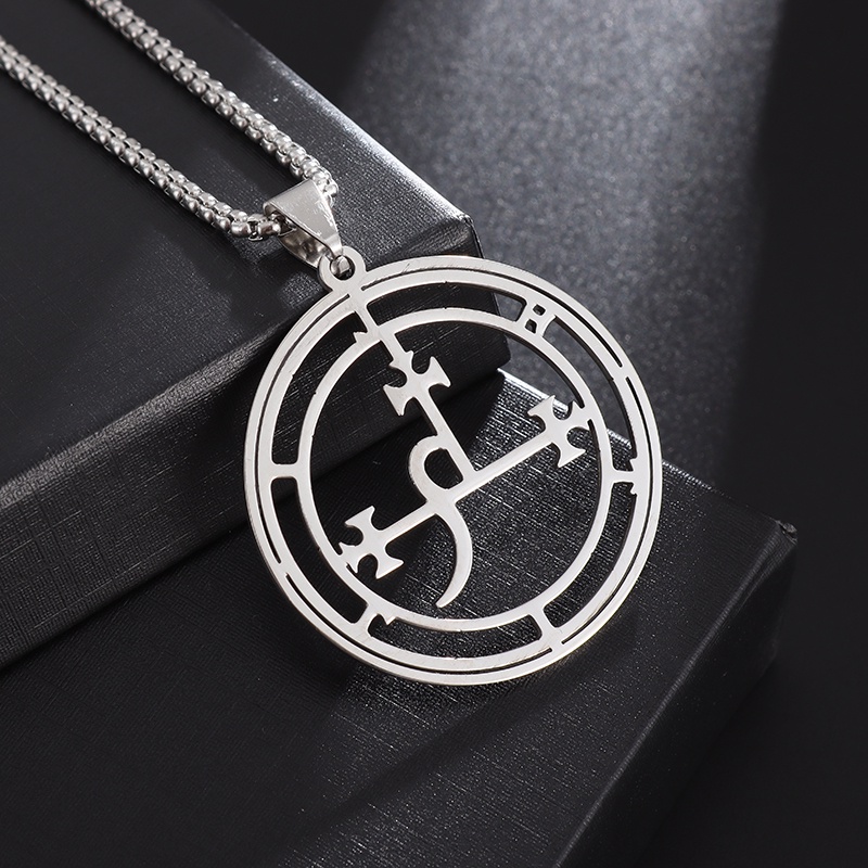สแตนเลสปีศาจซีลสร้อยคอซาตาน Lilith จี้ Pagan Witchcraft Magic Amulet เครื่องประดับสําหรับผู้ชายและผู้หญิง