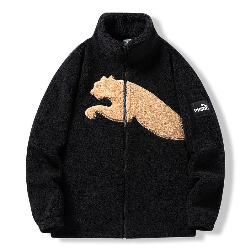 Puma เสื้อแจ็กเก็ต ผ้าขนแกะ บุฟองน้ํา กันลม ให้ความอบอุ่น ลําลอง โลโก้ใหญ่ แฟชั่นสําหรับผู้ชาย และผู้หญิง