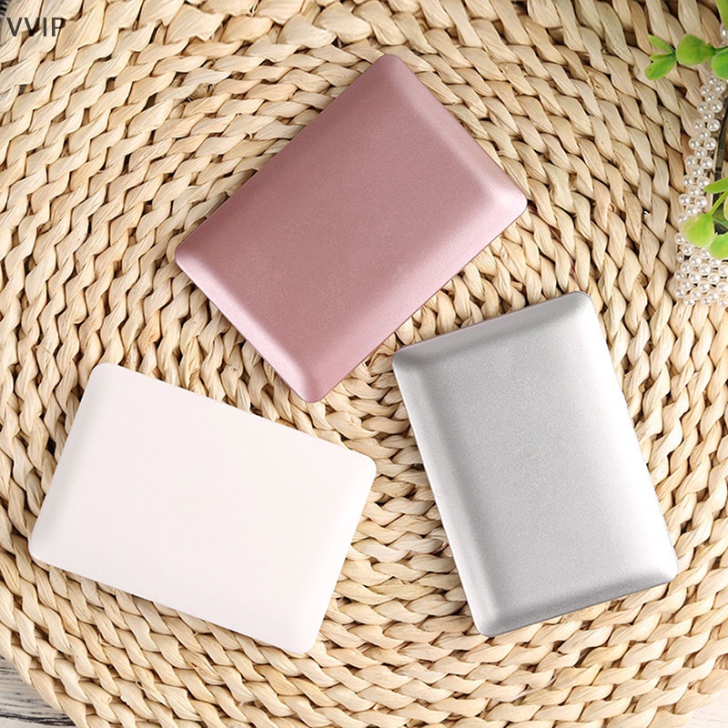 Vvth กระจกแต่งหน้า ขนาดเล็ก แบบพกพา สีเงิน สีขาว สําหรับโน้ตบุ๊ก Macbook QDD