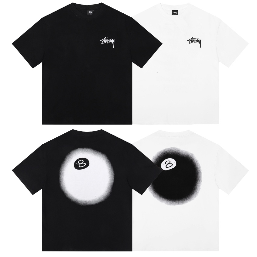 พร้อมส่ง เสื้อยืดลําลอง ผ้าฝ้าย แขนสั้น คอกลม พิมพ์ลายบิลเลียด สไตล์คลาสสิก สําหรับผู้ชาย และผู้หญิง