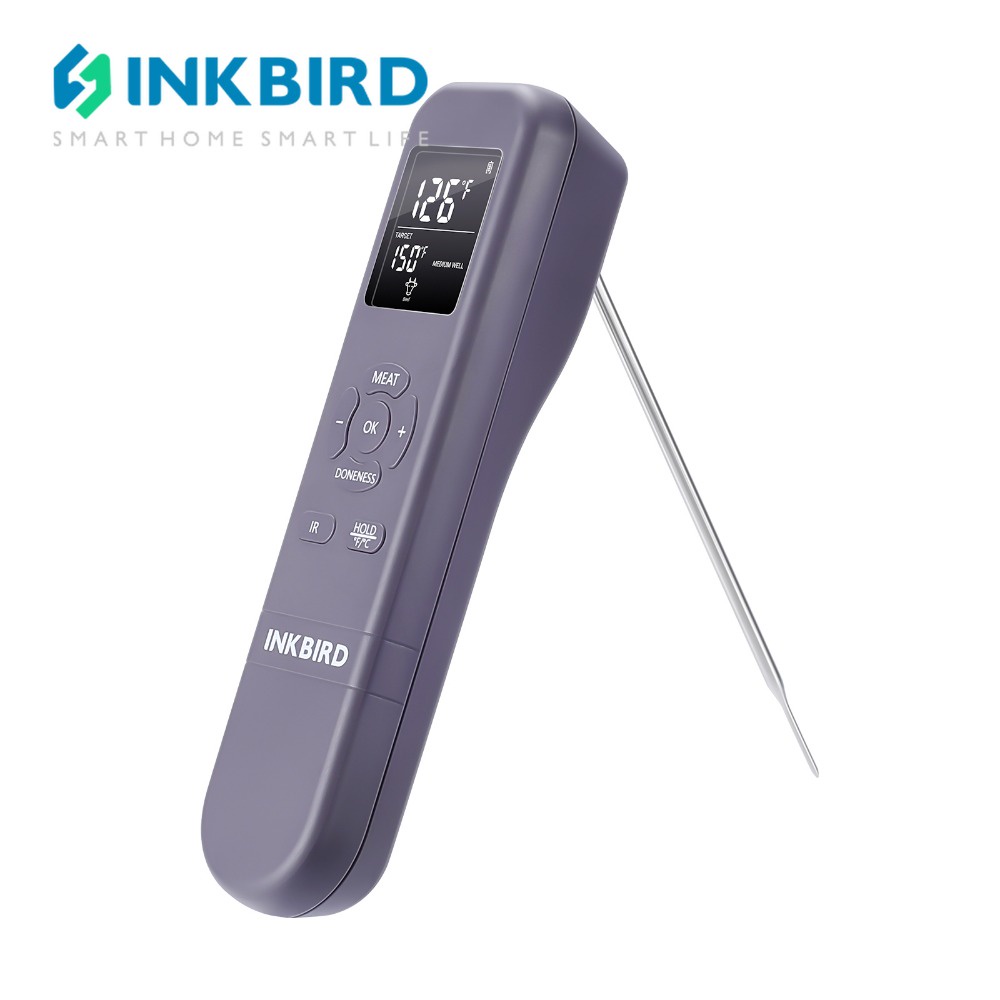 Inkbird IHT-1M 3-in-1 เครื่องวัดอุณหภูมิอาหารดิจิทัล อินฟราเรด พร้อมสัญญาณเตือน และตัวจับเวลา สําหรับทําอาหาร บาร์บีคิว ย่าง พิซซ่า เตาอบ ห้องครัว