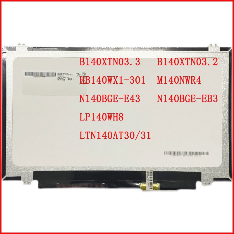 แล็ปท็อป LCD 14 นิ้ว 30-pin LP140WH8 LTN140AT30/31 B140XTN03.3/03.2 M140NWR4 N140BGE-EB3 LP140WH2 TP