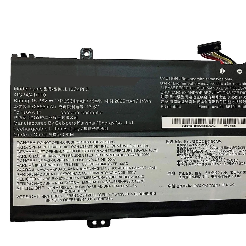 แบตเตอรี่แล็ปท็อป L18C4PF0 L18M4PF0 L18D4PF0 5B10S73499 5B10S73501  Lenovo ThinkBook 13S-IML 14S-IML