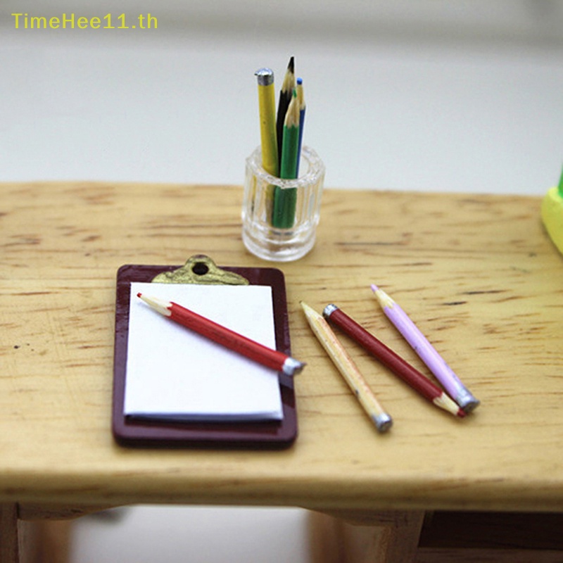 Timehee ดินสอสี ขนาดเล็ก อุปกรณ์เสริม สําหรับบ้านตุ๊กตา 1 ชุด 8 ชิ้น