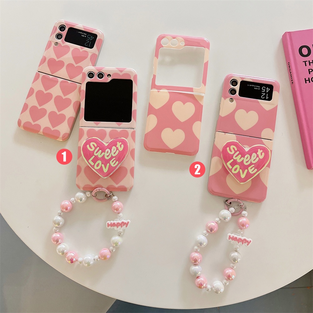 Samsung Z Flip6 5 5G Z Flip4 3 5G ใหม่เคส IMDSweet LOVEPopsocket/จี้รวมทุกอย่างป้องกันความคิดสร้างสรรค์ปลอกสําหรับSamsung Galaxy Zฝาครอบพลิก