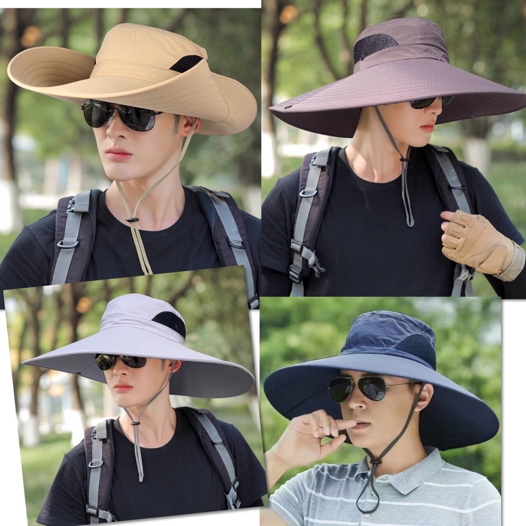 🌈 หมวก กันแดด พิเศษ ปีกกว้าง ขนาดใหญ่ หมวกตกปลา โม่งคลุมหัว แบบมีหมวกบังแสง กันแดด UV กันฝุ่น กันร้อน 🌈 รูปที่ 5