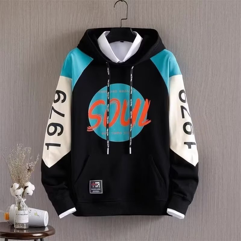 เสื้อกันหนาวลําลอง มีฮู้ด พิมพ์ลายตัวอักษร แนวสตรีท ฮิปฮอป เกาหลีใต้ ยอดนิยม ขนาดใหญ่ สําหรับผู้ชาย และผู้หญิง【M-3XL】