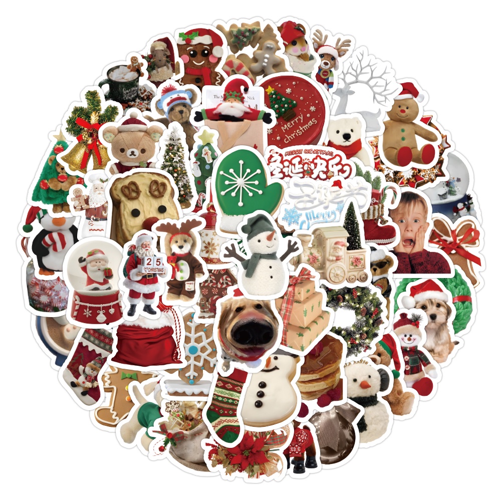 สติกเกอร์ ลายกราฟฟิตี้ Merry Christmas น่ารัก สําหรับติดตกแต่งหมวกกันน็อค จักรยาน 100 ชิ้น