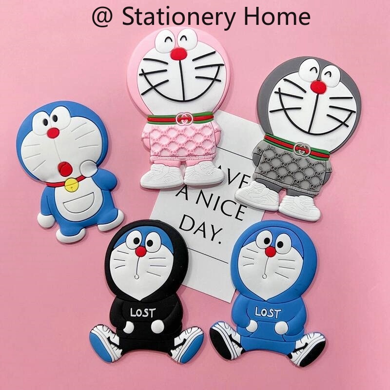 สติกเกอร์แม่เหล็ก PVC รูปตุ๊กตาโดราเอมอน 3D สําหรับติดตกแต่งตู้เย็น Diy
