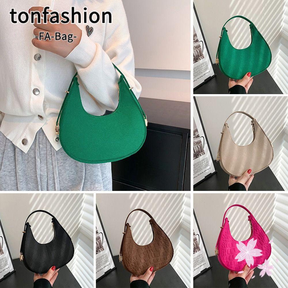 Tonfashion กระเป๋าสะพายไหล่ กระเป๋าถือ ลายหนังจระเข้ สําหรับสตรี
