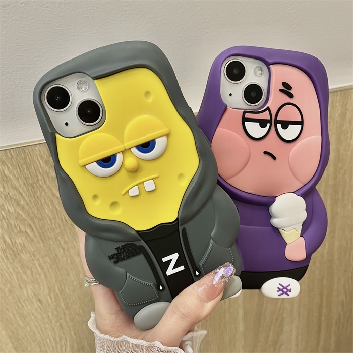 เคสโทรศัพท์มือถือ ซิลิโคนนิ่ม TPU กันกระแทก ลายการ์ตูนฟักทอง Spongebob Patrick Star 3D สร้างสรรค์ สําหรับ Apple iPhone 13 12 11 Pro Max