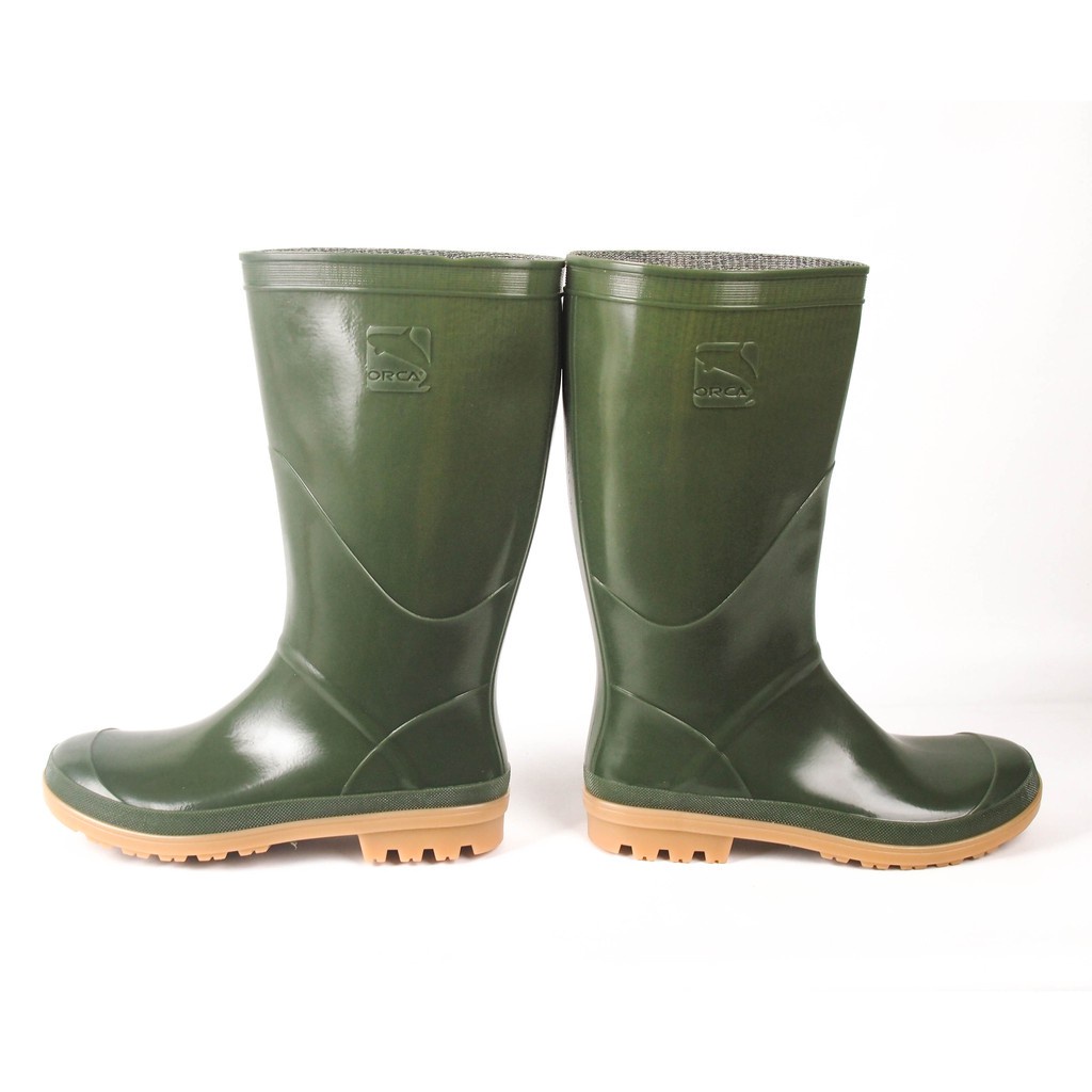 HIJAU LOKAL PREMIUM High Boots AP Boots AP Shoes AP ORCA Green Mens Rubber Shoes Local Plantation Fi