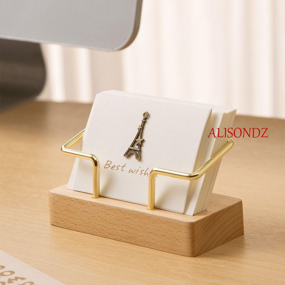 Alisondz ที่ใส่บัตร ไม้วอลนัท ชั้นวางของ แบบตั้งโต๊ะ ชั้นเก็บนามบัตร ไม้บีช โลหะ ไม้วอลนัท แฟชั่น ระดับไฮเอนด์
