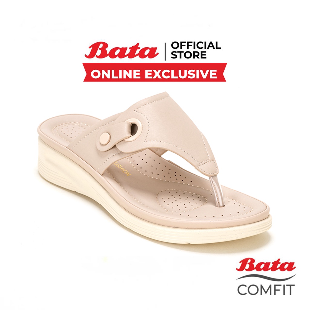 Online Exclusive Bata บาจา Comfit รองเท้าลำลองแบบหูหนีบ สำหรับผู้หญิง รุ่น GALLY