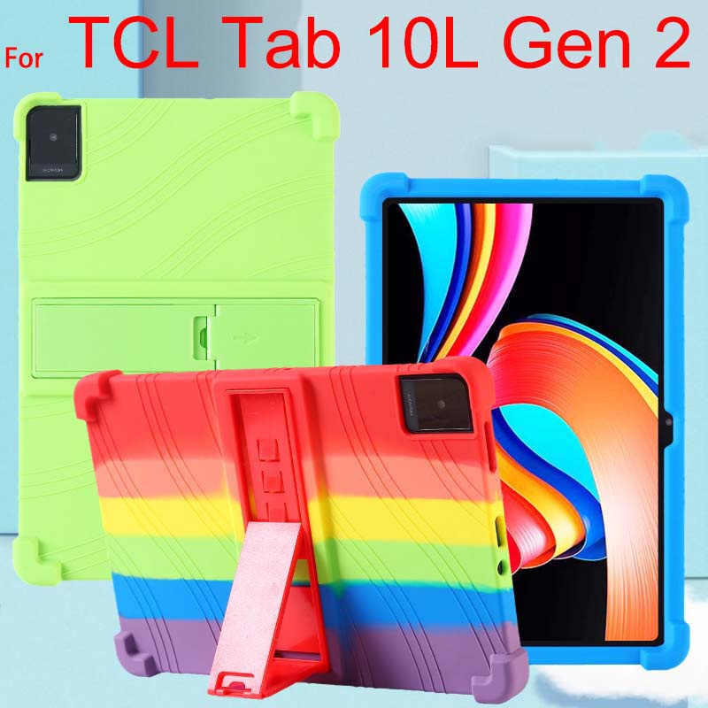 เคสซิลิโคนนิ่ม กันกระแทก พร้อมขาตั้ง สําหรับ TCL Tab 10L Gen 2 TCLTab10L Tab10LGen2 Gen2 cover
