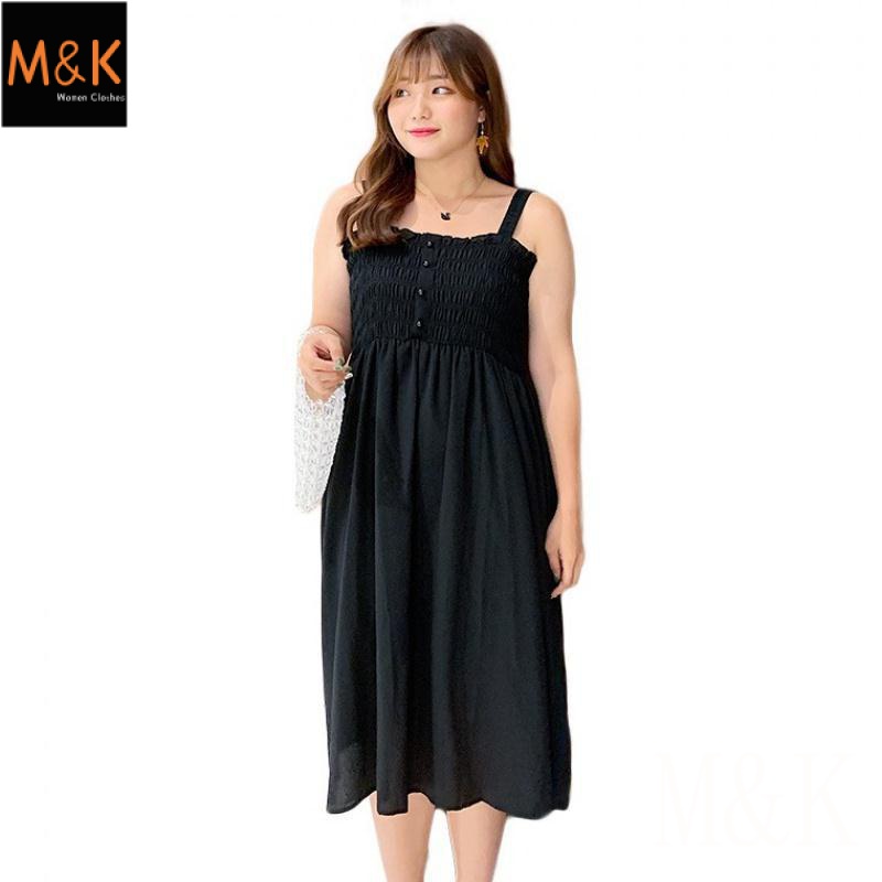 M & K 100KG เวอร์ชั่นเกาหลี ใหม่ ขนาดใหญ่ ห่อหน้าอก ชุดเดรสสลิง น้องสาวอวบ สลิมเมอร์ ลุคเดรส เสื้อผ้าผู้หญิง ราคา ถูกที่สุด ดีลบีเคเค แกลเลอรีภาพที่ 8
