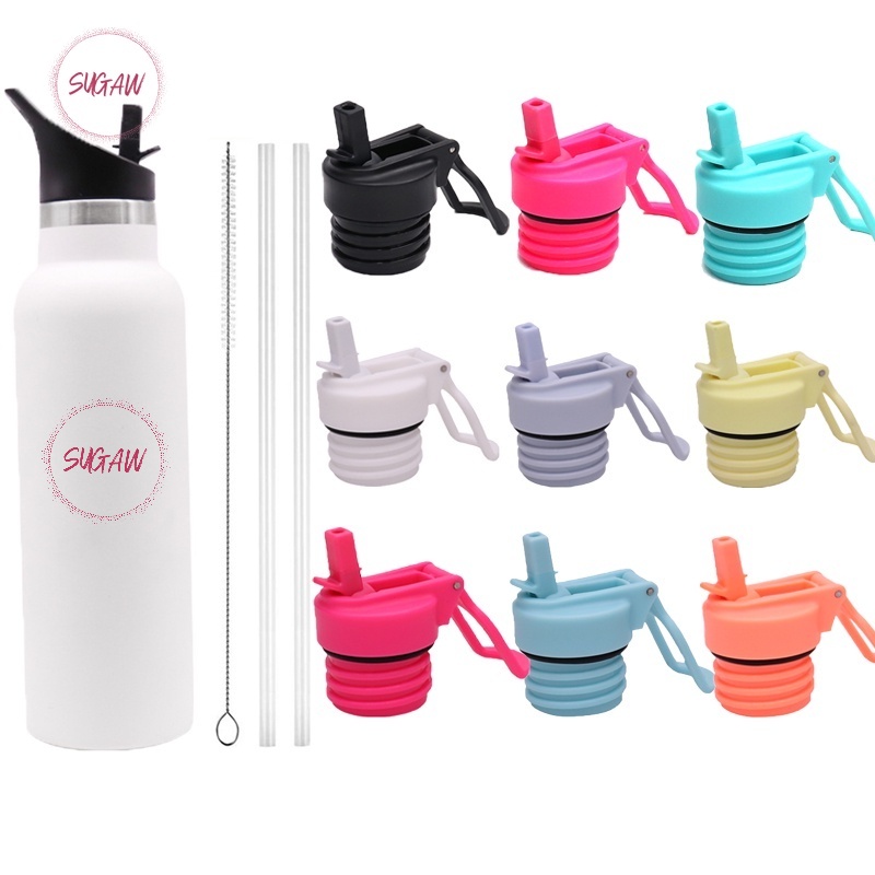 ขวดน้ําฝาปิดฉนวนถ้วยสําหรับ HydroFlak Tumbler Flip Caps สําหรับ Hydro Flask ฟางฝาปิด Aquaflask หมวก 18-64oz SUGAW