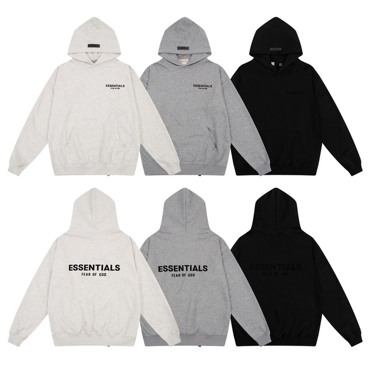 เสื้อกันหนาว มีฮู้ด ผ้าฝ้ายแท้ พิมพ์ลายตัวอักษร High Street Essentials ทรงหลวม สําหรับผู้ชาย และผู้หญิง