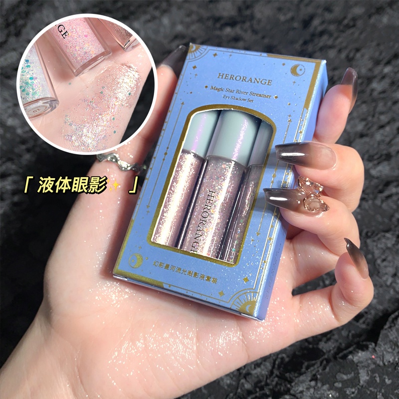 Herorange Galaxy อายแชโดว์ประกายมุก เพิ่มประกายสูง เม็ดสีแน่น ติดทน เหมาะสําหรับปาร์ตี้ การแสดง