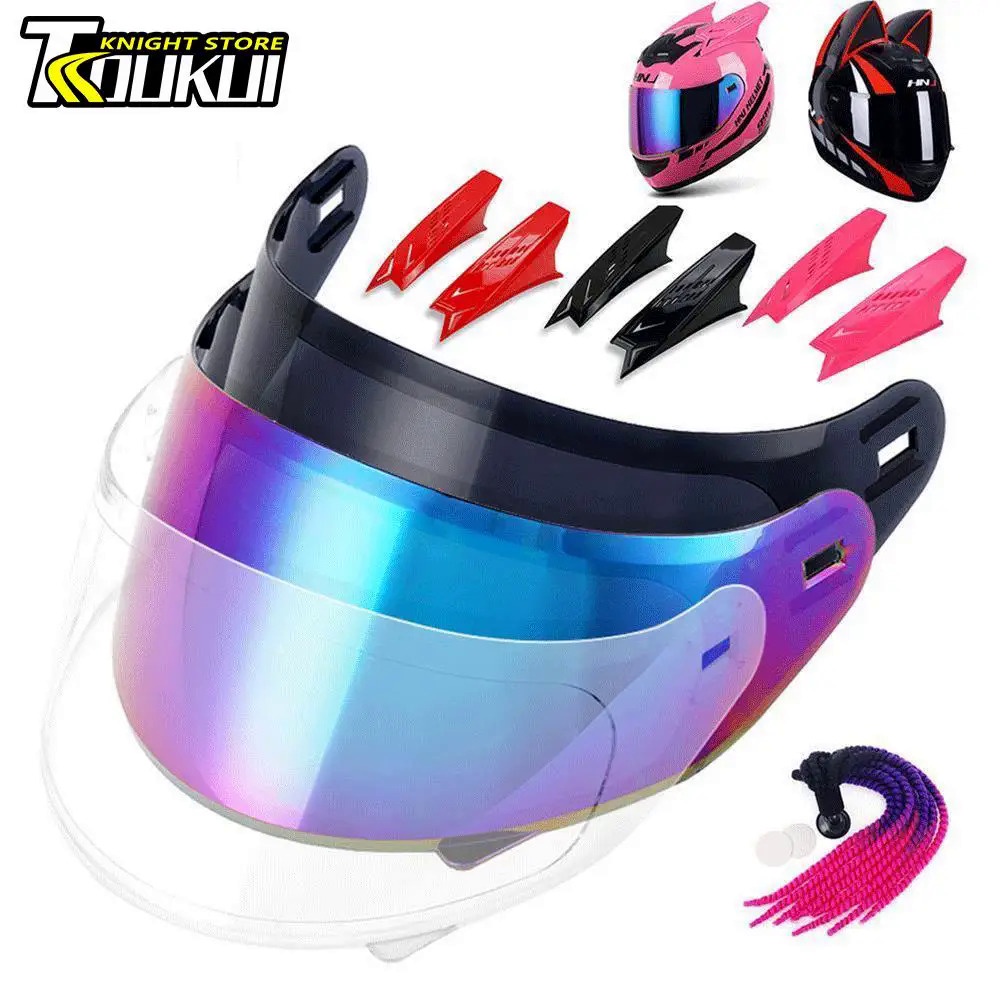 Helmet Visors/Braid/Wings For HNJ F933 F939 Motorcycle Helmet Horns Headwear Cat Helmet Accessories 