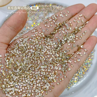เพชรลบมุม ทรงสี่เหลี่ยมผืนผ้า ขนาดเล็ก สีขาว สําหรับตกแต่งเล็บ 50 ชิ้น