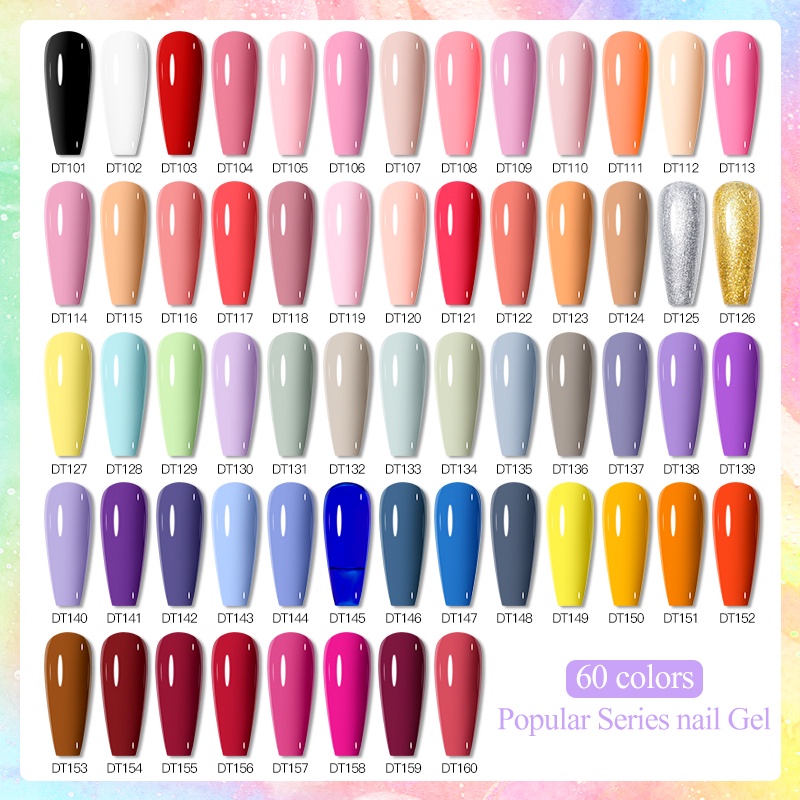 Meet ACROSS 7ml เล็บเจล Soak Off UV เจลสีชมพู Glitter Red Series เล็บเคลือบเงา