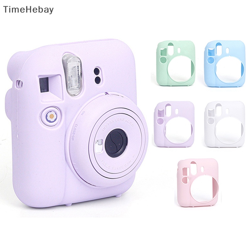 Timehebay เคสโทรศัพท์มือถือ ซิลิโคนนิ่ม กันรอยขีดข่วน สีพื้น สําหรับ Fujifilm Instax Mini12 Instant Mini 12 EN