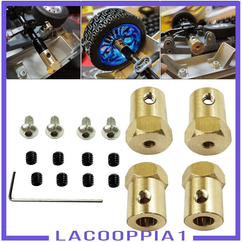 [Lacooppia1] อะแดปเตอร์แปลงดุมล้อ ทองเหลือง อะลูมิเนียม 5 มม. เป็น 12 มม. สําหรับโมเดลรถบังคับ 4 ชิ้น