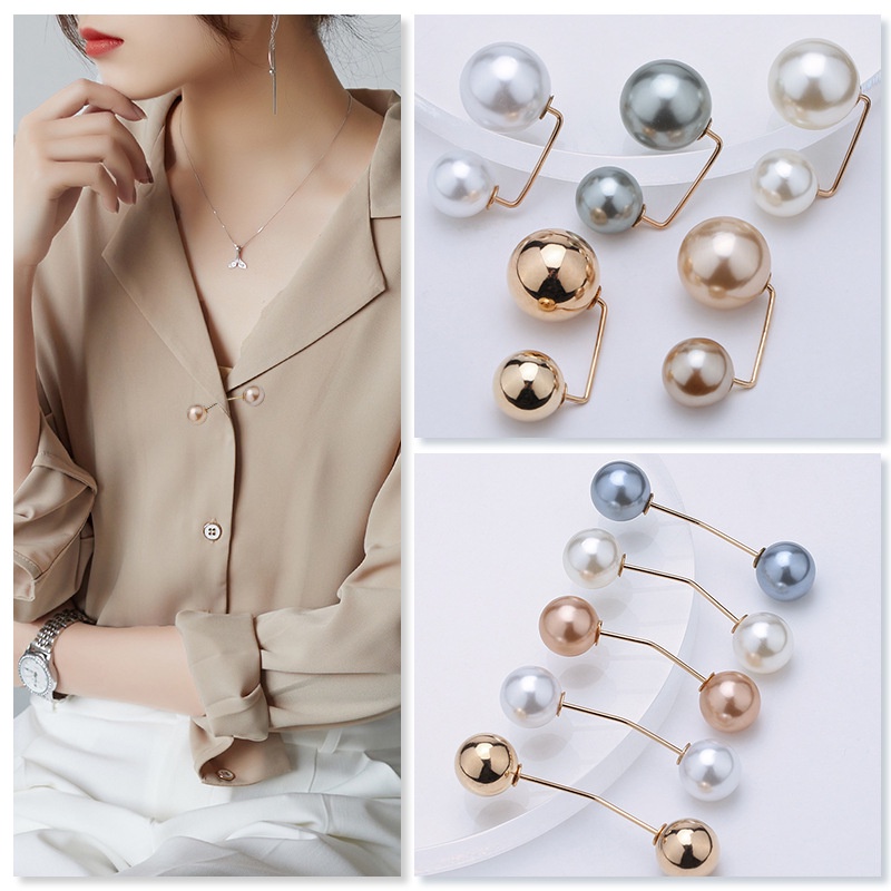 2 ชิ้น คู่ มุก เข็มกลัด Pins สวยหรู เข็มกลัด สําหรับผู้หญิง เสื้อกันหนาว เสื้อคาร์ดิแกน คลิป เสื้อโค้ท เครื่องประดับตกแต่งชุด ราคา ถูกที่สุด ดีลบีเคเค