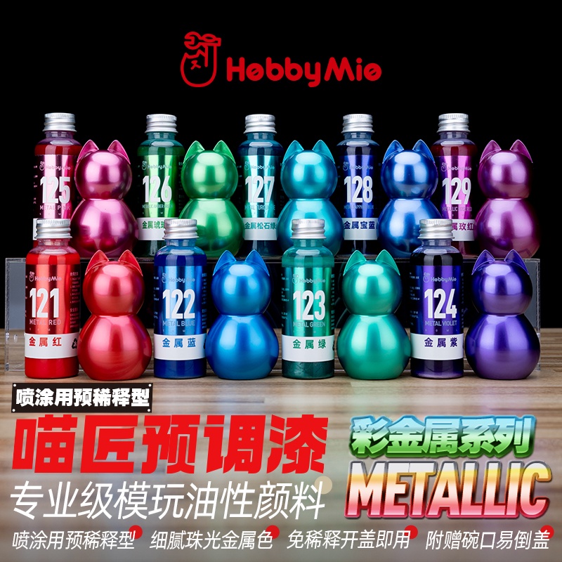 Hobby Mio Pre-thinned Model Paint Rainbow Metallic Series 50ml